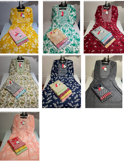Cherry Kanha Heavy Reyon Kurti With Pocket Exporter Ahmedabad
