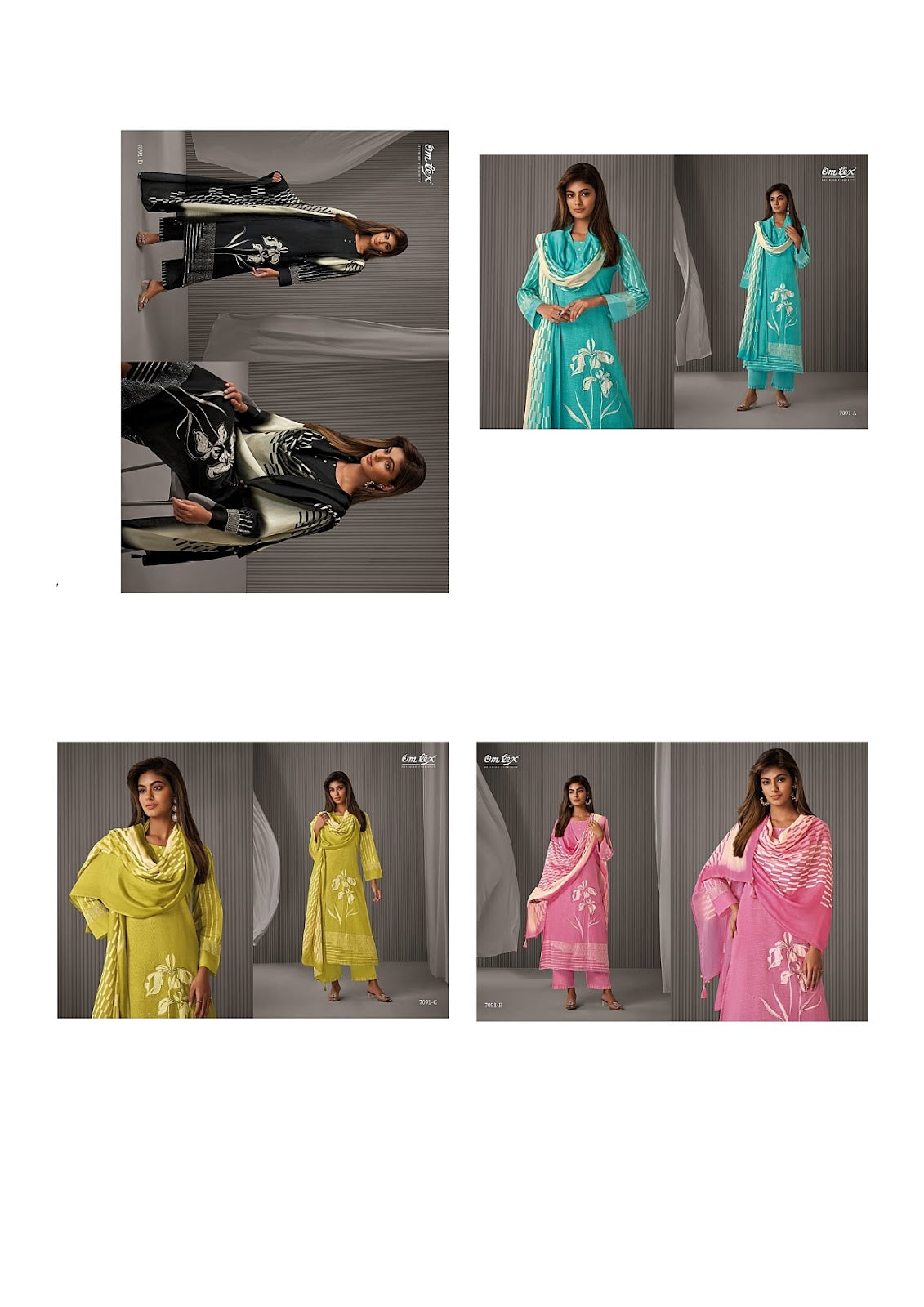 Cherry Omtex Cotton Linen Pant Style Suits Wholesaler India