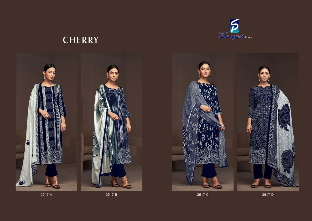 Cherry Sargam Prints Pure Jam Pant Style Suits Supplier India