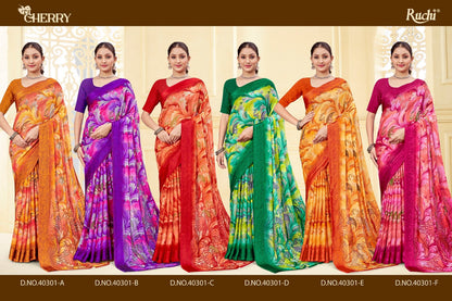 Cherry Vol 43 Ruchi Chiffon Sarees Manufacturer Gujarat