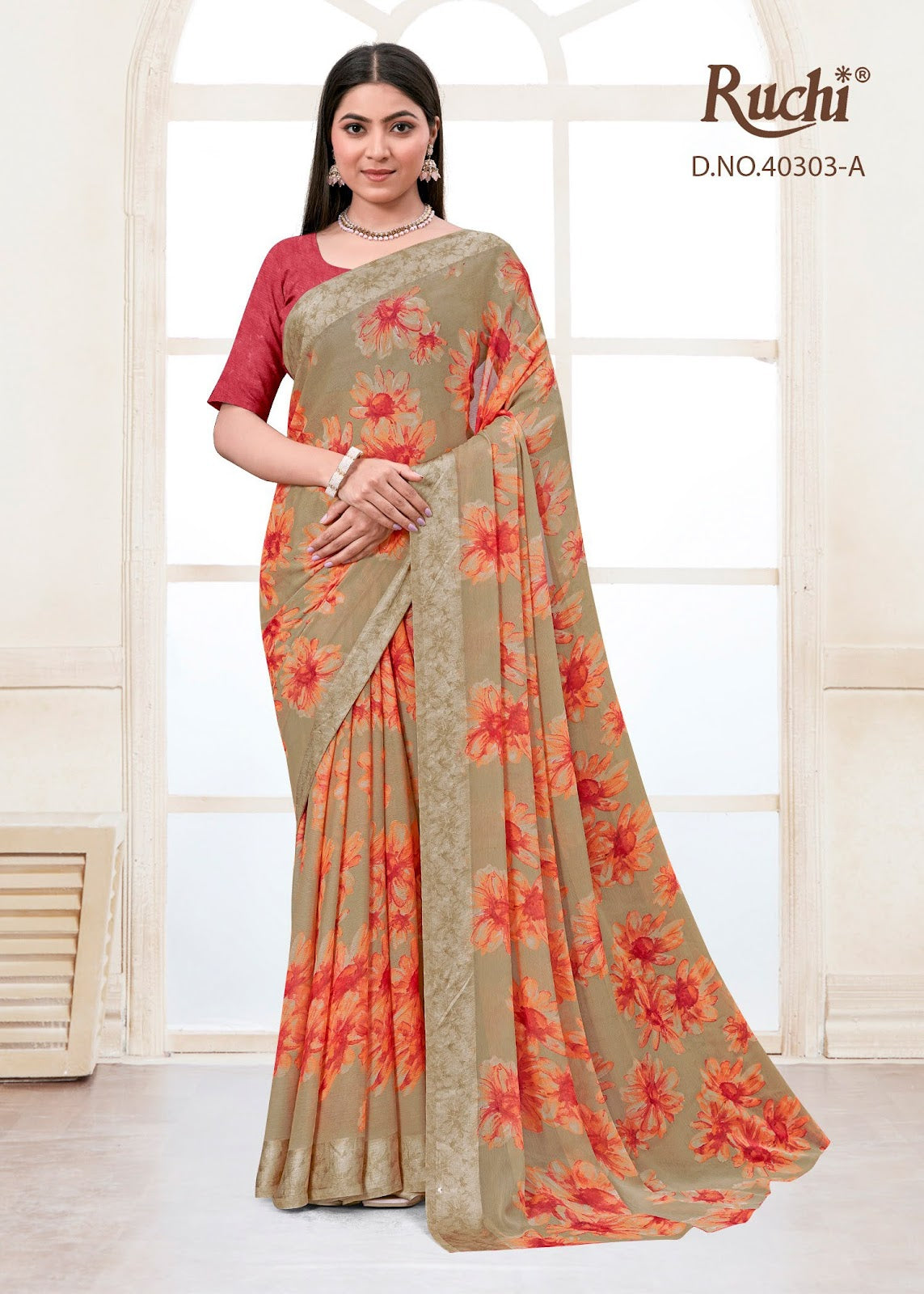 Cherry Vol 45 Ruchi Chiffon Sarees Exporter Ahmedabad