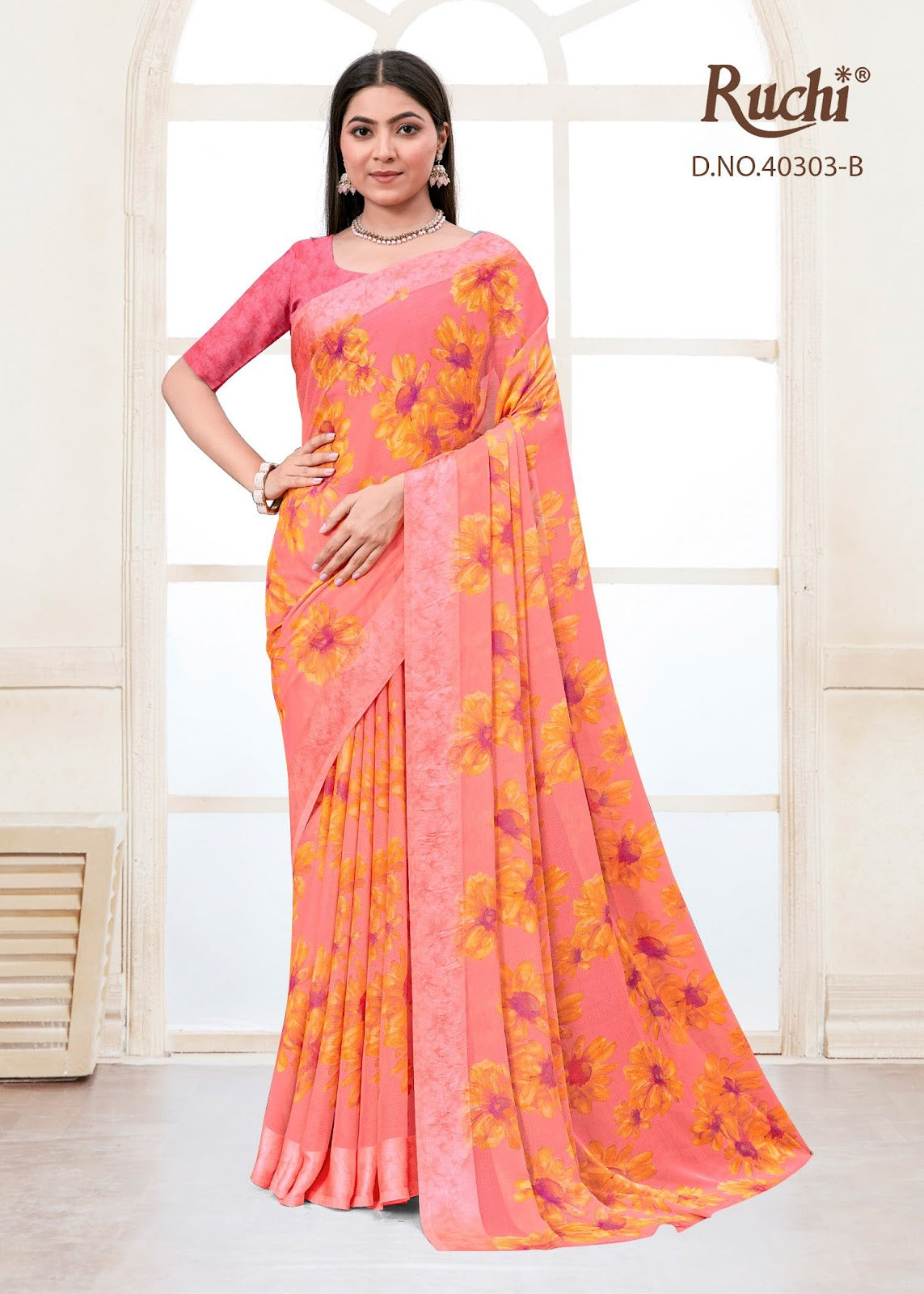 Cherry Vol 45 Ruchi Chiffon Sarees Exporter Ahmedabad