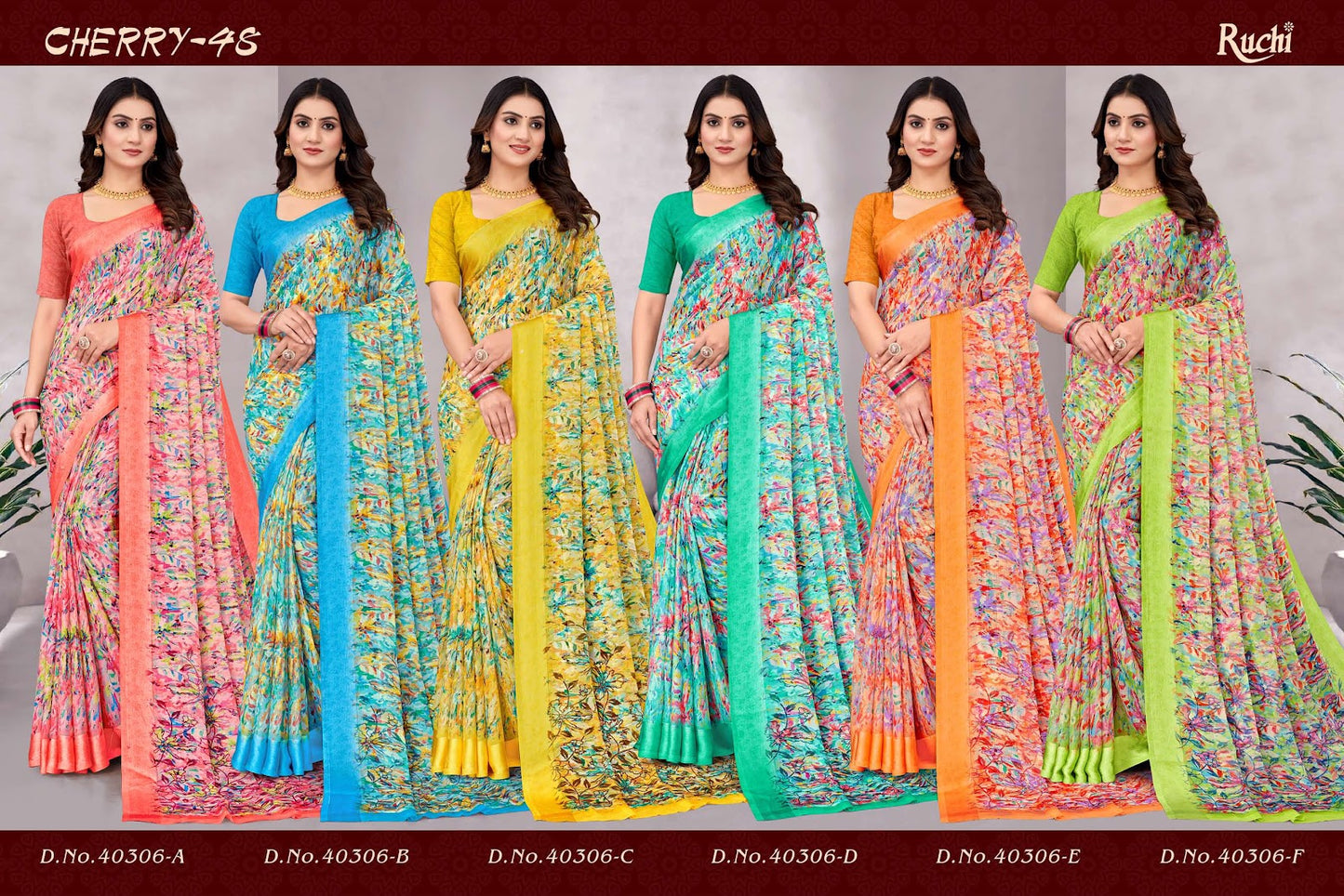 Cherry Vol 48 Ruchi Chiffon Sarees Manufacturer India