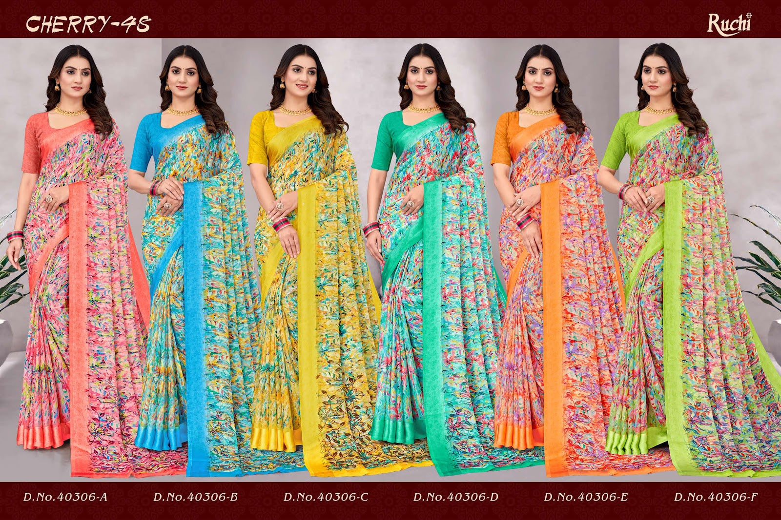 Cherry Vol 48 Ruchi Chiffon Sarees Manufacturer India