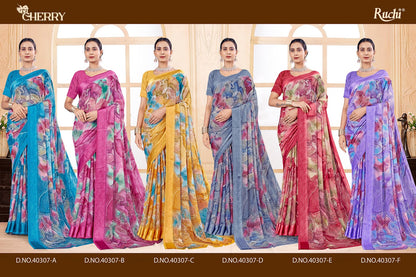 Cherry Vol 49 Ruchi Chiffon Sarees Supplier India