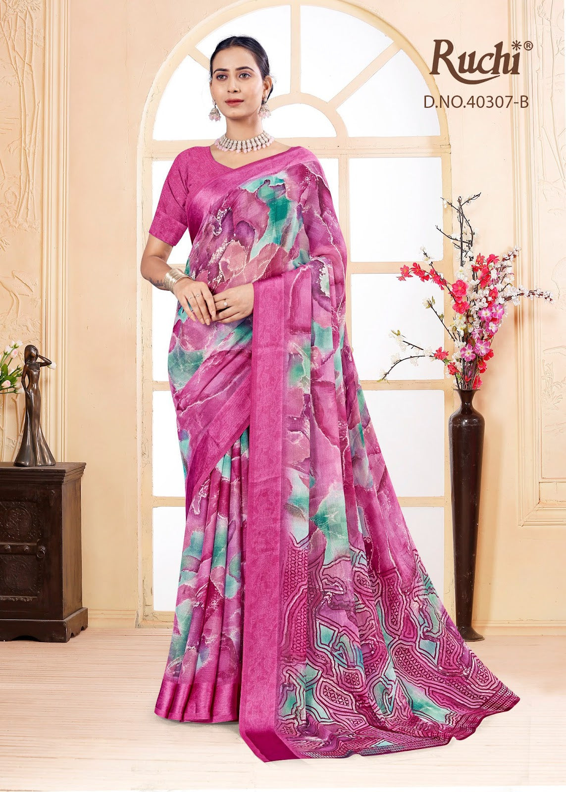 Cherry Vol 49 Ruchi Chiffon Sarees Supplier India