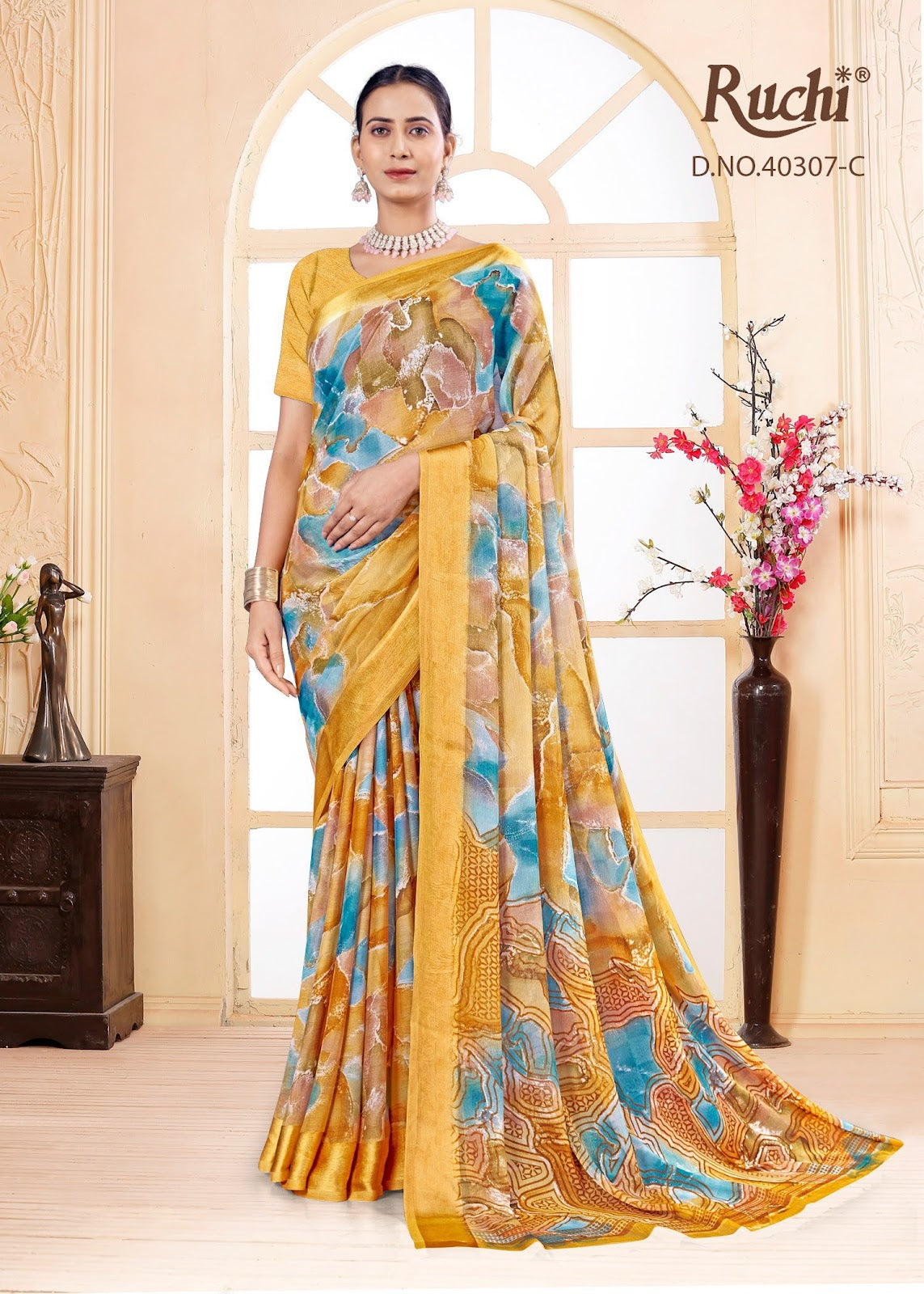 Cherry Vol 49 Ruchi Chiffon Sarees Supplier India