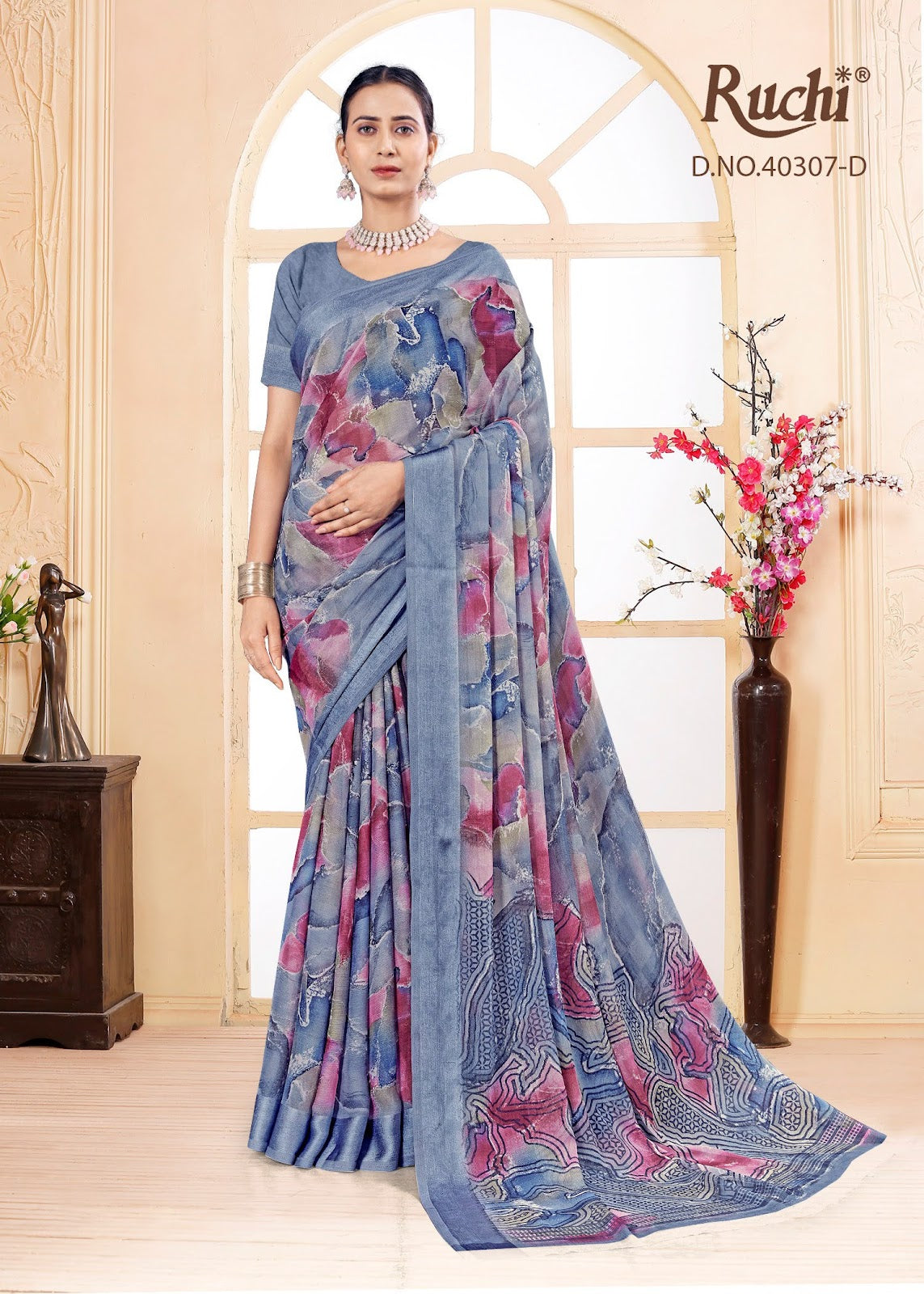 Cherry Vol 49 Ruchi Chiffon Sarees Supplier India