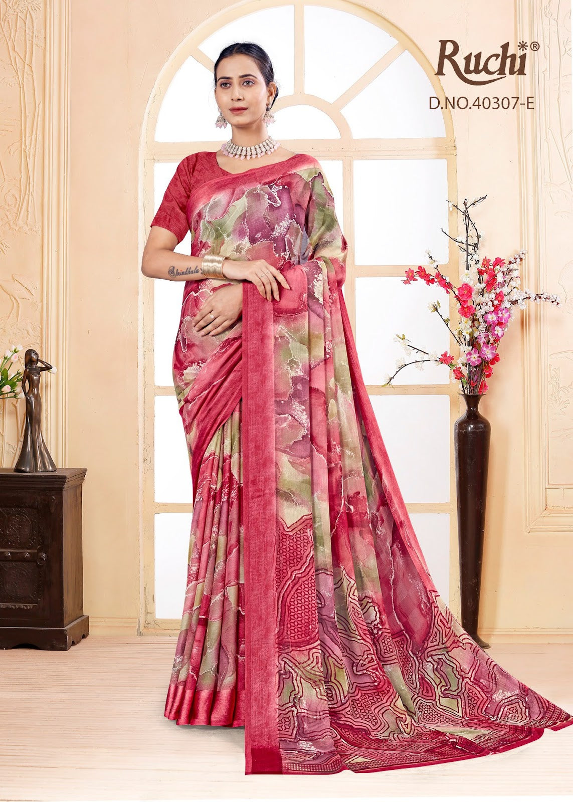 Cherry Vol 49 Ruchi Chiffon Sarees Supplier India