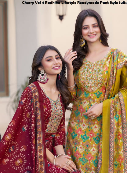 Cherry Vol 4 Radhika Lifestyle Modal Readymade Pant Style Suits Manufacturer Ahmedabad