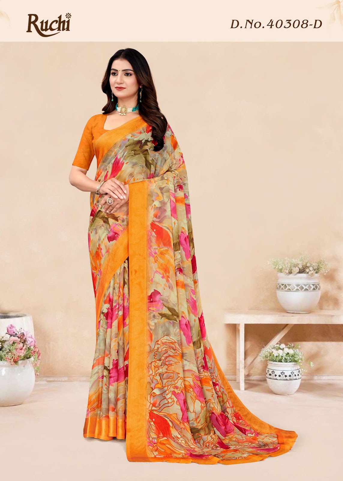 Cherry Vol 50 Ruchi Chiffon Sarees Manufacturer