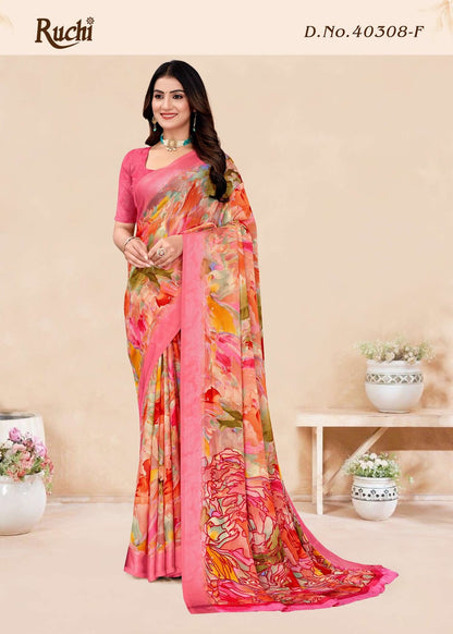 Cherry Vol 50 Ruchi Chiffon Sarees Manufacturer