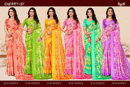 Cherry Vol 51 Ruchi Chiffon Sarees Wholesale