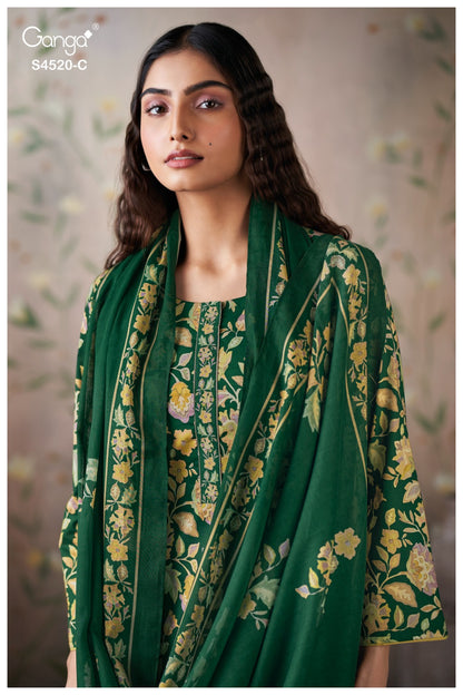 Chesira S4520 Ganga Cotton Plazzo Style Suits Exporter India