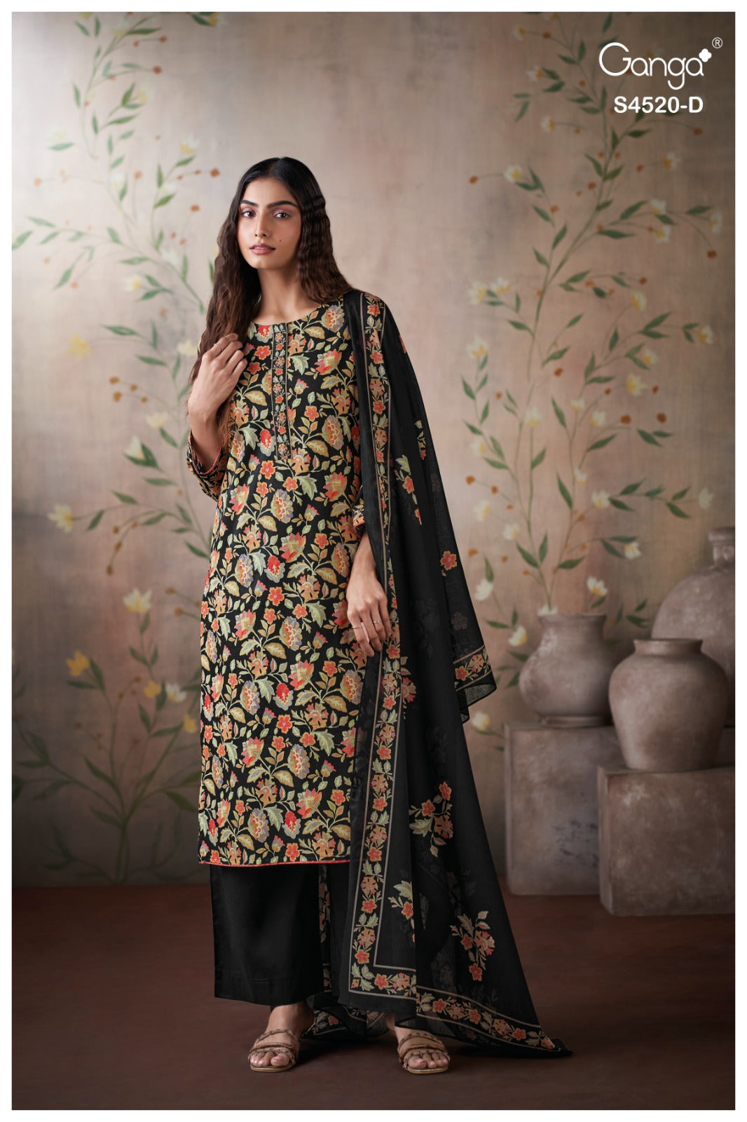 Chesira S4520 Ganga Cotton Plazzo Style Suits Exporter India