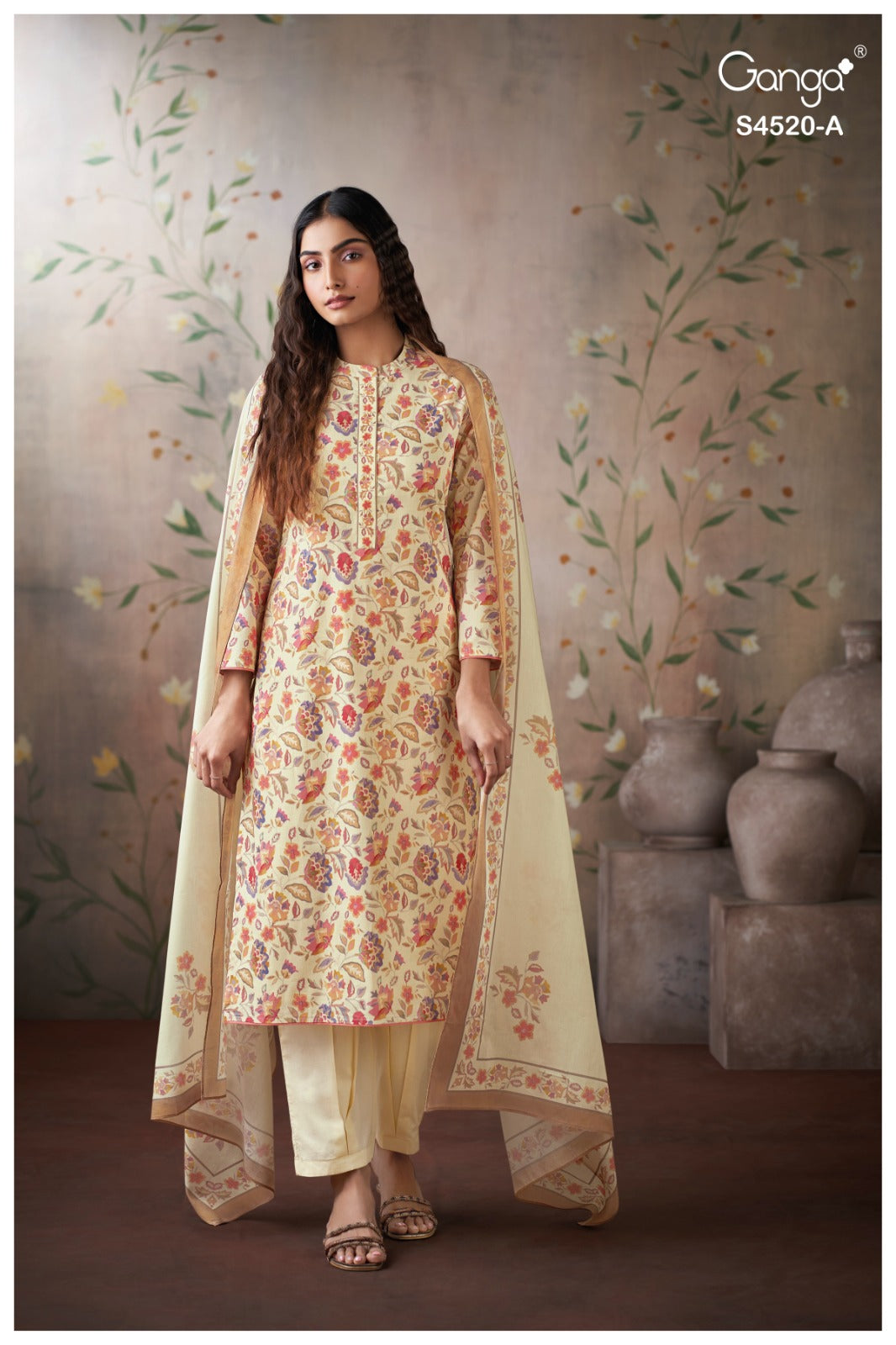 Chesira S4520 Ganga Cotton Plazzo Style Suits Exporter India
