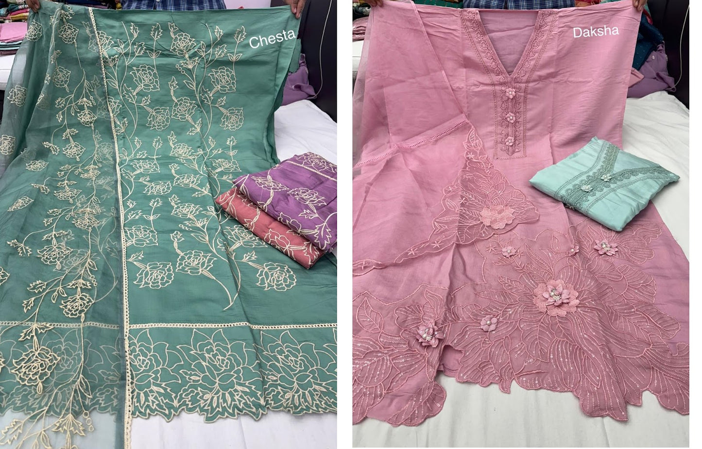 Chesta Daksha Nayandeep Roman Silk Salwar Suits Wholesaler