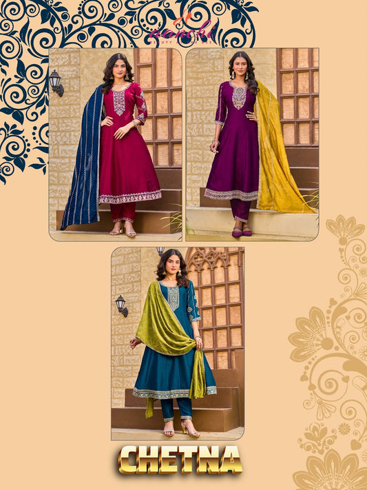 Chetna Aanchi Vichitra Silk Readymade Anarkali Suits Manufacturer