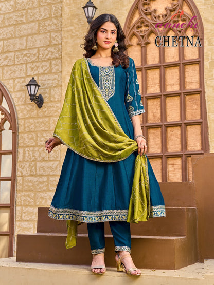 Chetna Aanchi Vichitra Silk Readymade Anarkali Suits Manufacturer