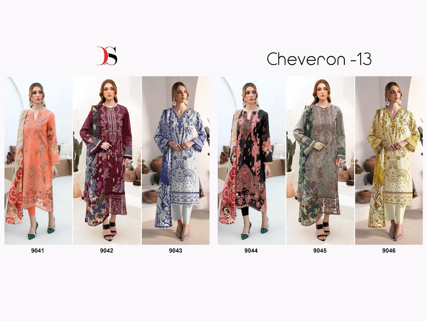 Cheveron 13 Deepsy Cotton Pakistani Patch Work Suits Wholesale Rate