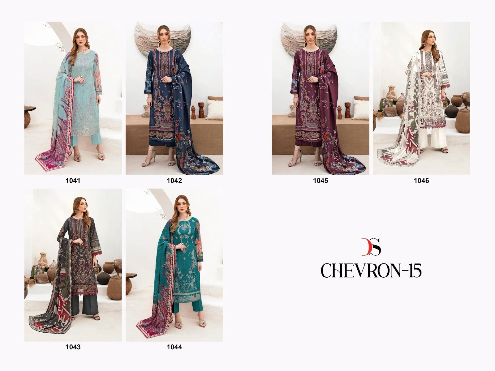Cheveron 15 Deepsy Cotton Pakistani Patch Work Suits Manufacturer Ahmedabad