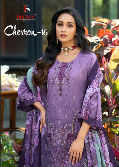 Chevron 16 Deepsy Cotton Pakistani Patch Work Suits Supplier Ahmedabad