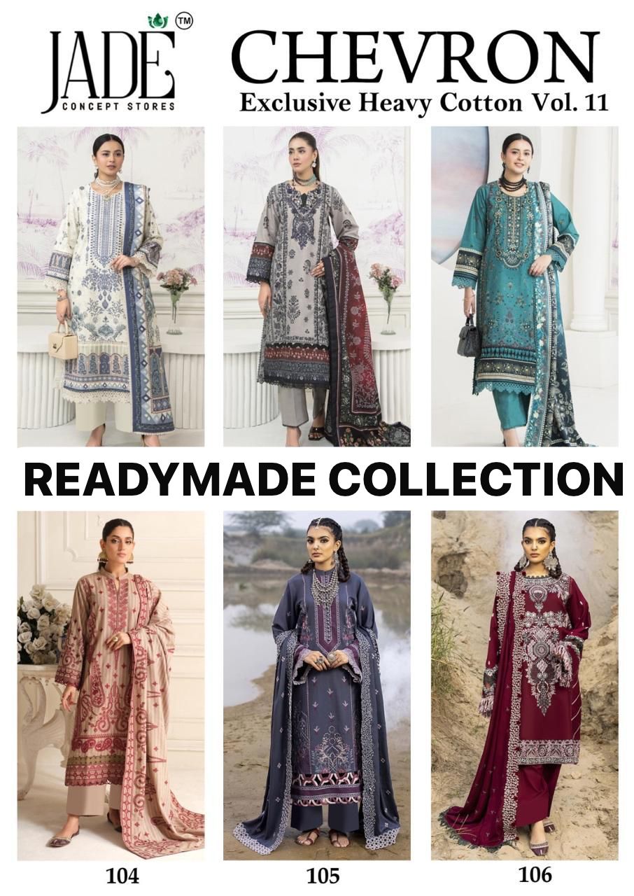 Chevron Exclusive Heavy Cotton Vol 11 Jade Pakistani Readymade Suits Exporter Gujarat