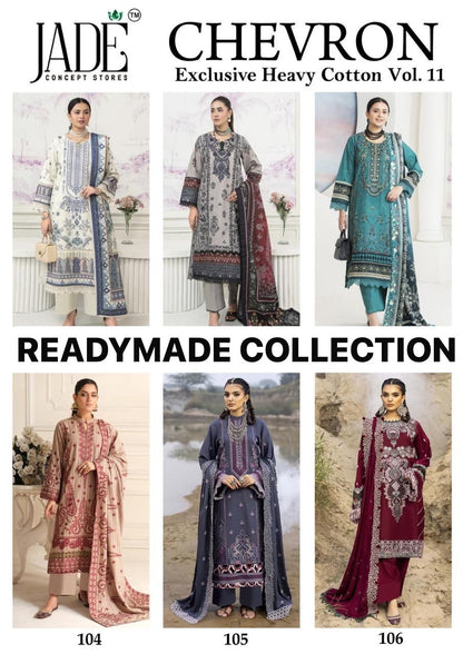 Chevron Exclusive Heavy Cotton Vol 11 Jade Pakistani Readymade Suits Exporter Gujarat