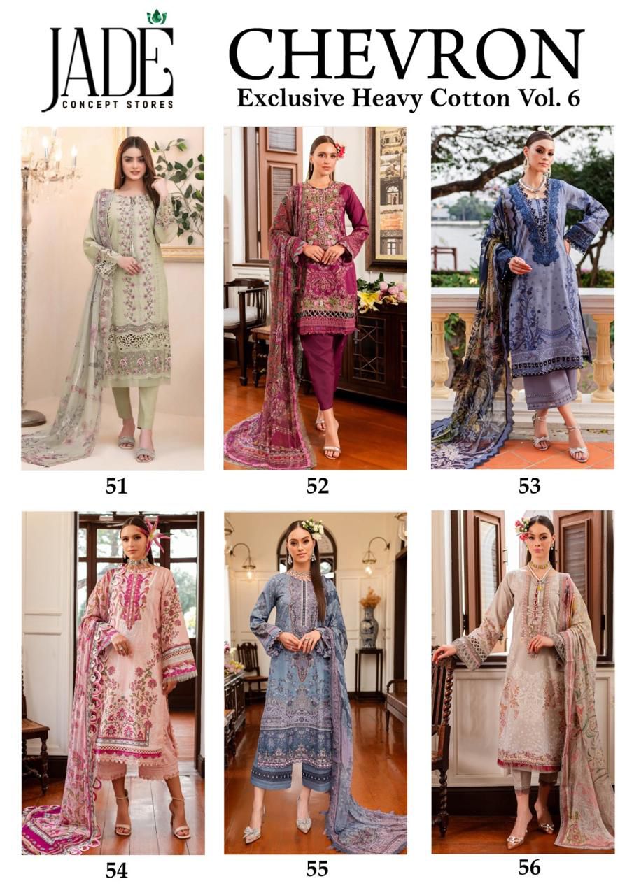 Chevron Heavy Cotton Vol 6 Jade Lawn Karachi Salwar Suits