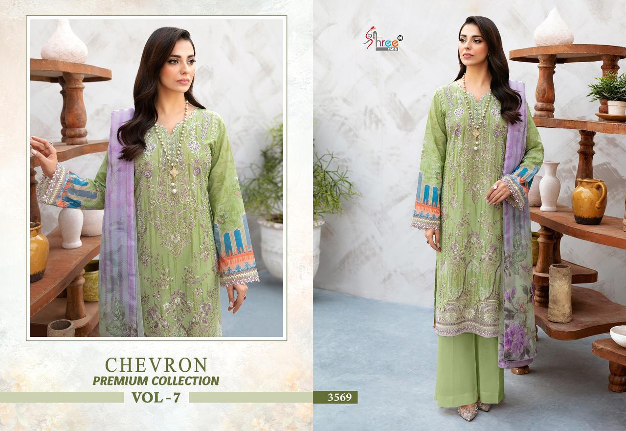 Chevron Premium Collection Vol-7 Shree Fabs Pure Cotton Pakistani Salwar Suits Wholesale