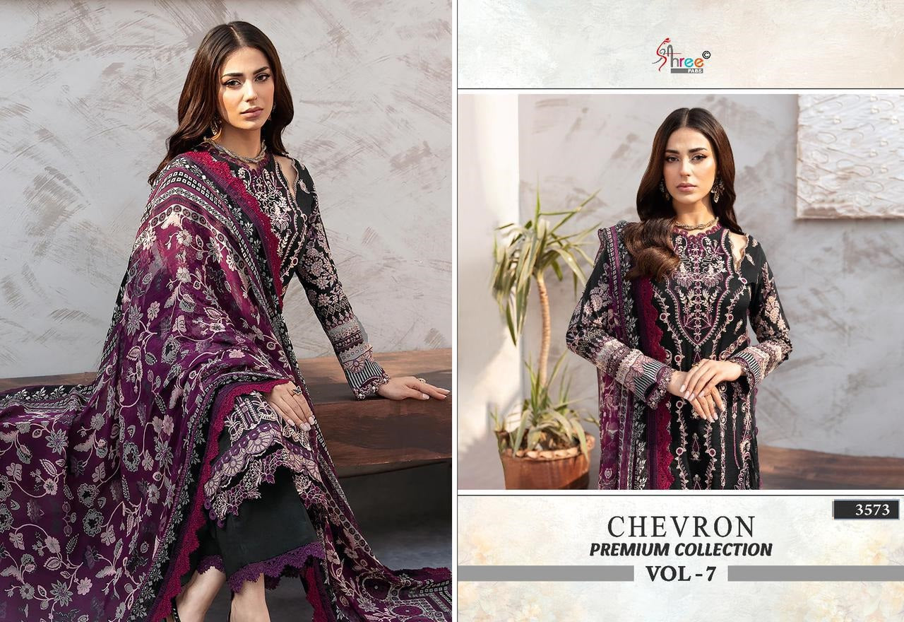 Chevron Premium Collection Vol-7 Shree Fabs Pure Cotton Pakistani Salwar Suits Wholesale