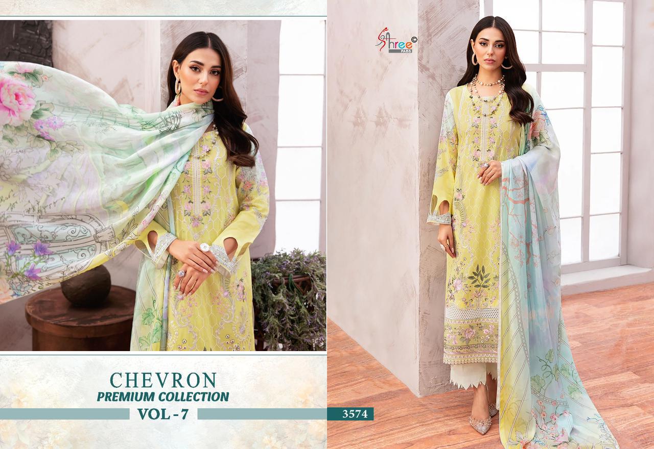 Chevron Premium Collection Vol-7 Shree Fabs Pure Cotton Pakistani Salwar Suits Wholesale