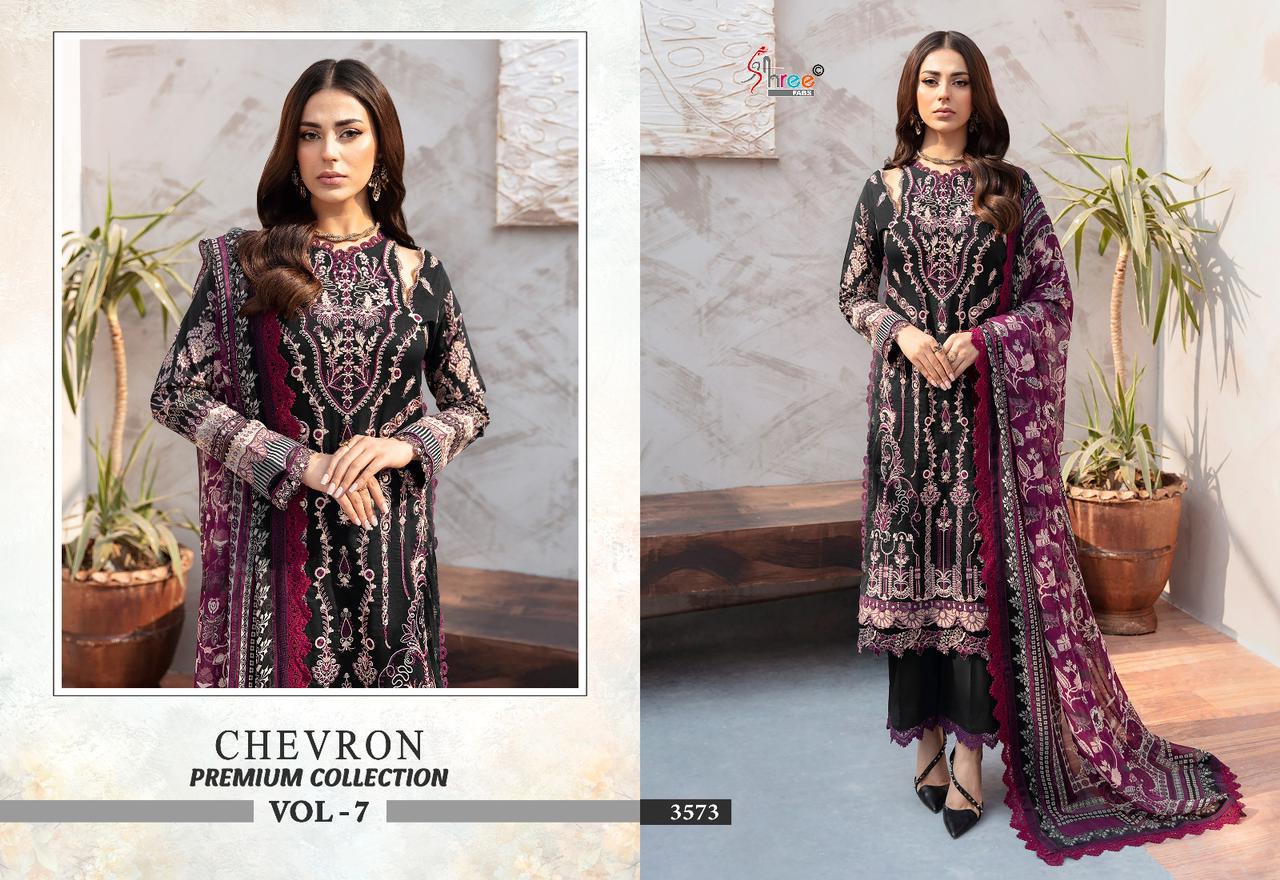 Chevron Premium Collection Vol-7 Shree Fabs Pure Cotton Pakistani Salwar Suits Wholesale