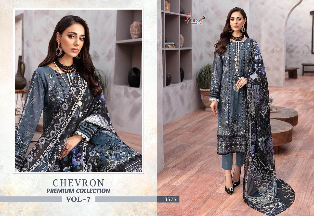 Chevron Premium Collection Vol-7 Shree Fabs Pure Cotton Pakistani Salwar Suits Wholesale
