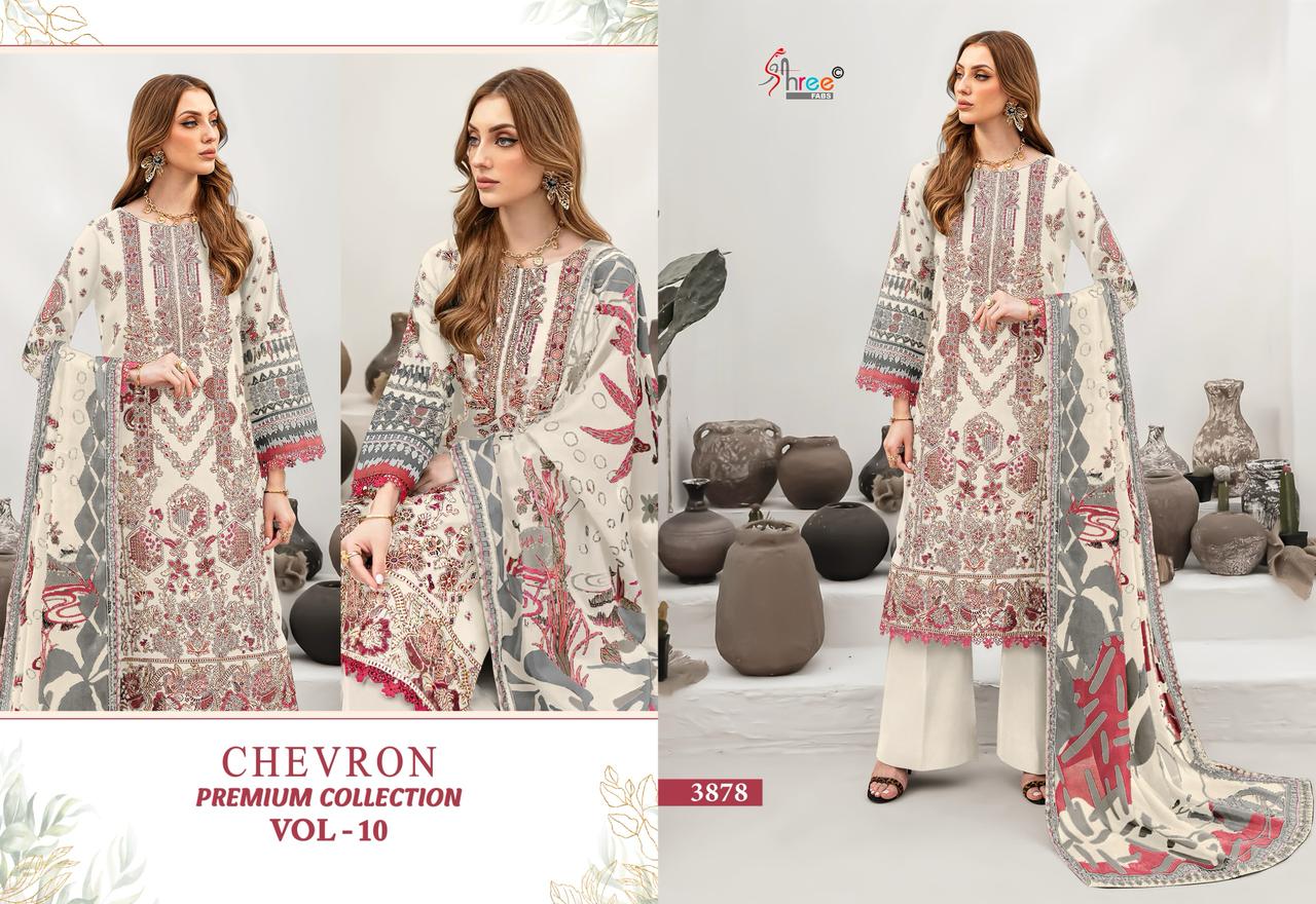 Chevron Premium Collection Vol 10 Shree Fabs Pure Cotton Pakistani Patch Work Suits Manufacturer Ahmedabad