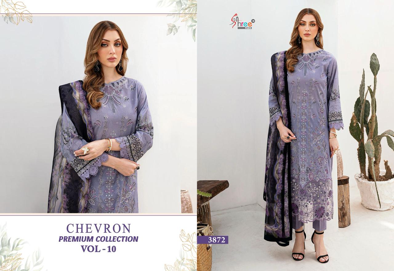 Chevron Premium Collection Vol 10 Shree Fabs Pure Cotton Pakistani Patch Work Suits Manufacturer Ahmedabad