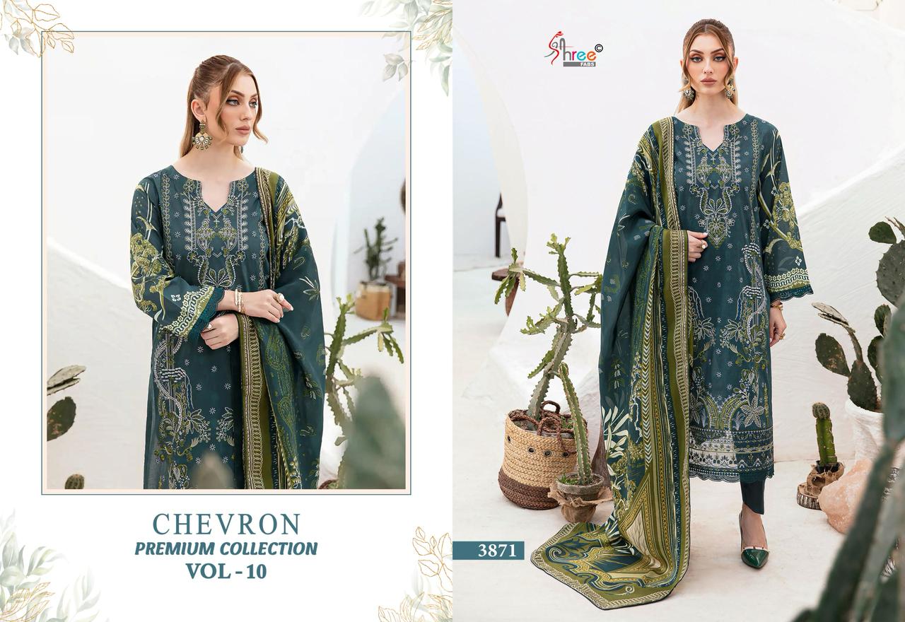 Chevron Premium Collection Vol 10 Shree Fabs Pure Cotton Pakistani Patch Work Suits Manufacturer Ahmedabad