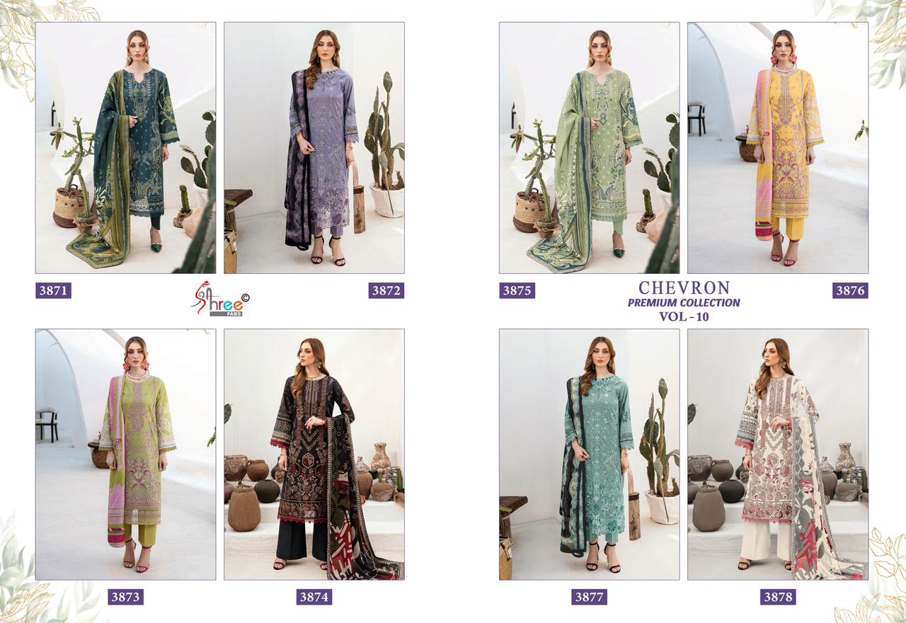 Chevron Premium Collection Vol 10 Shree Fabs Pure Cotton Pakistani Patch Work Suits Manufacturer Ahmedabad