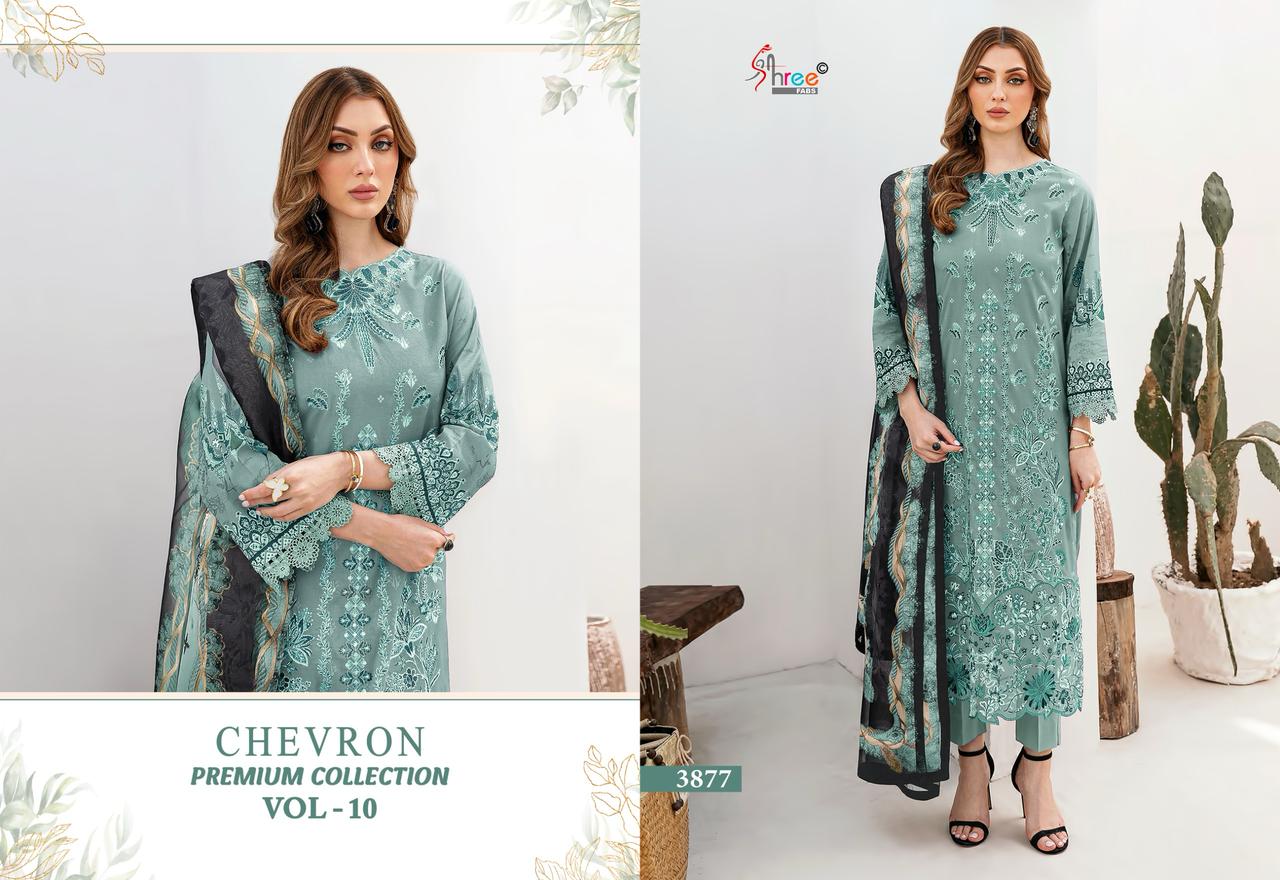 Chevron Premium Collection Vol 10 Shree Fabs Pure Cotton Pakistani Patch Work Suits Manufacturer Ahmedabad