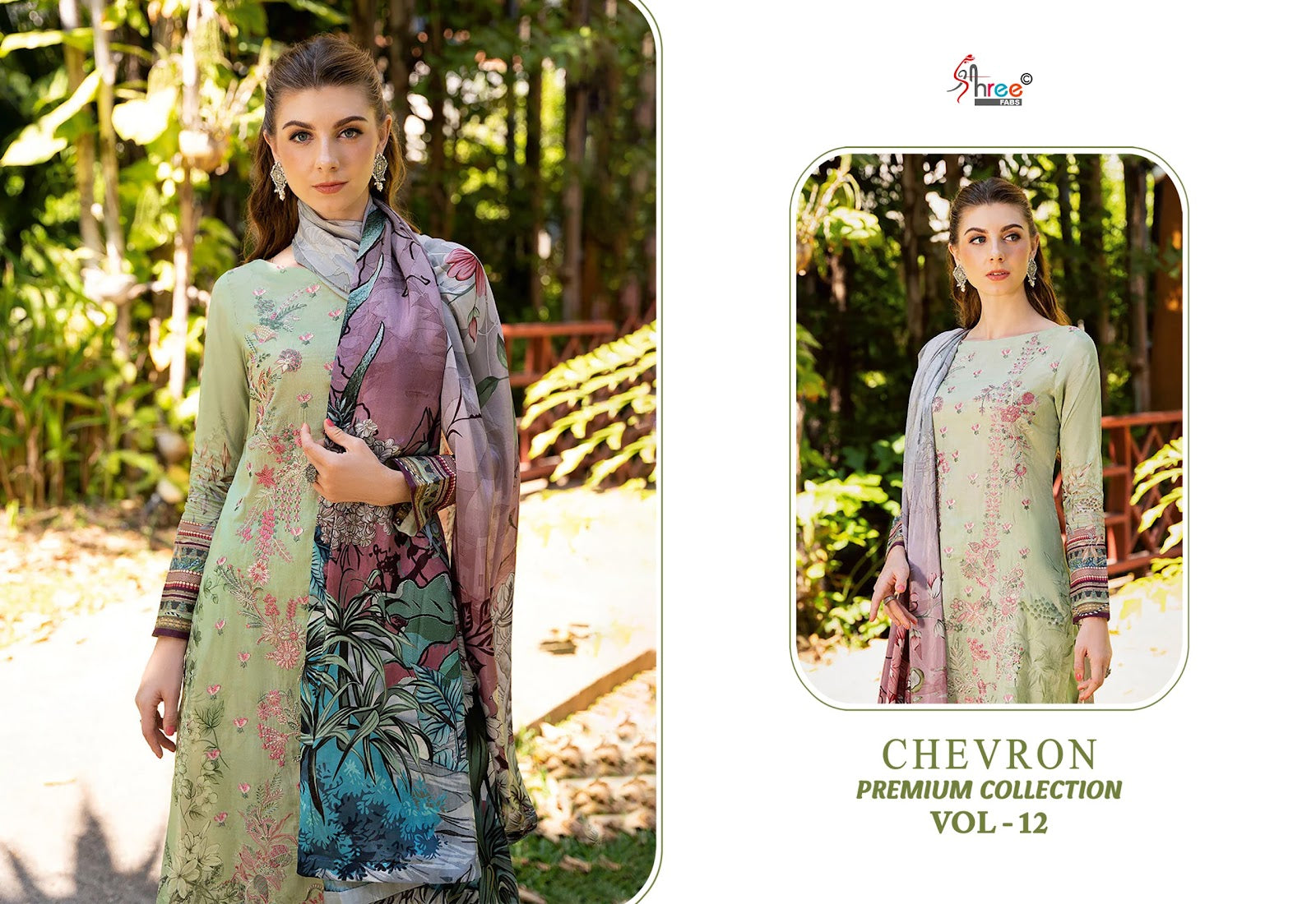 Chevron Premium Collection Vol 12 Shree Fabs Pure Cotton Karachi Salwar Suits Exporter Ahmedabad