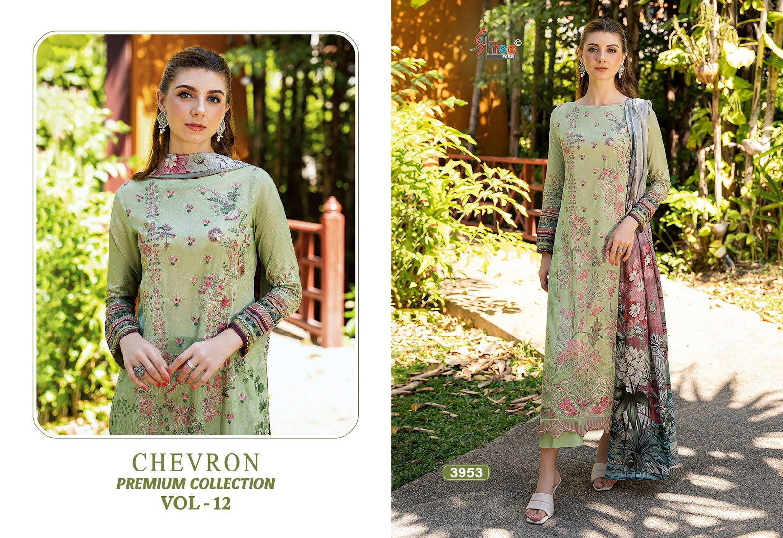 Chevron Premium Collection Vol 12 Shree Fabs Pure Cotton Karachi Salwar Suits Exporter Ahmedabad