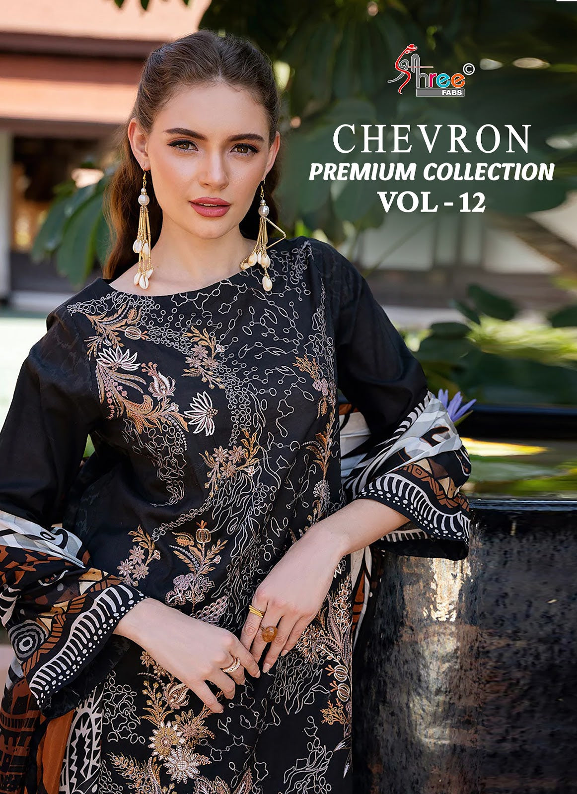 Chevron Premium Collection Vol 12 Shree Fabs Pure Cotton Karachi Salwar Suits Exporter Ahmedabad