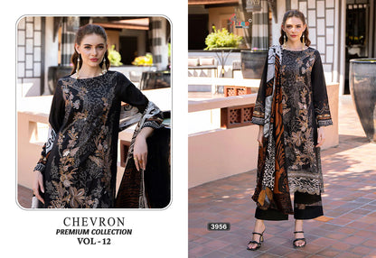 Chevron Premium Collection Vol 12 Shree Fabs Pure Cotton Karachi Salwar Suits Exporter Ahmedabad