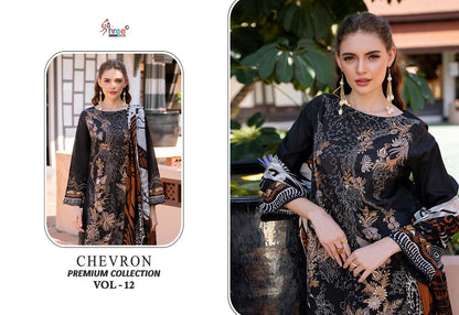 Chevron Premium Collection Vol 12 Shree Fabs Pure Cotton Karachi Salwar Suits Exporter Ahmedabad