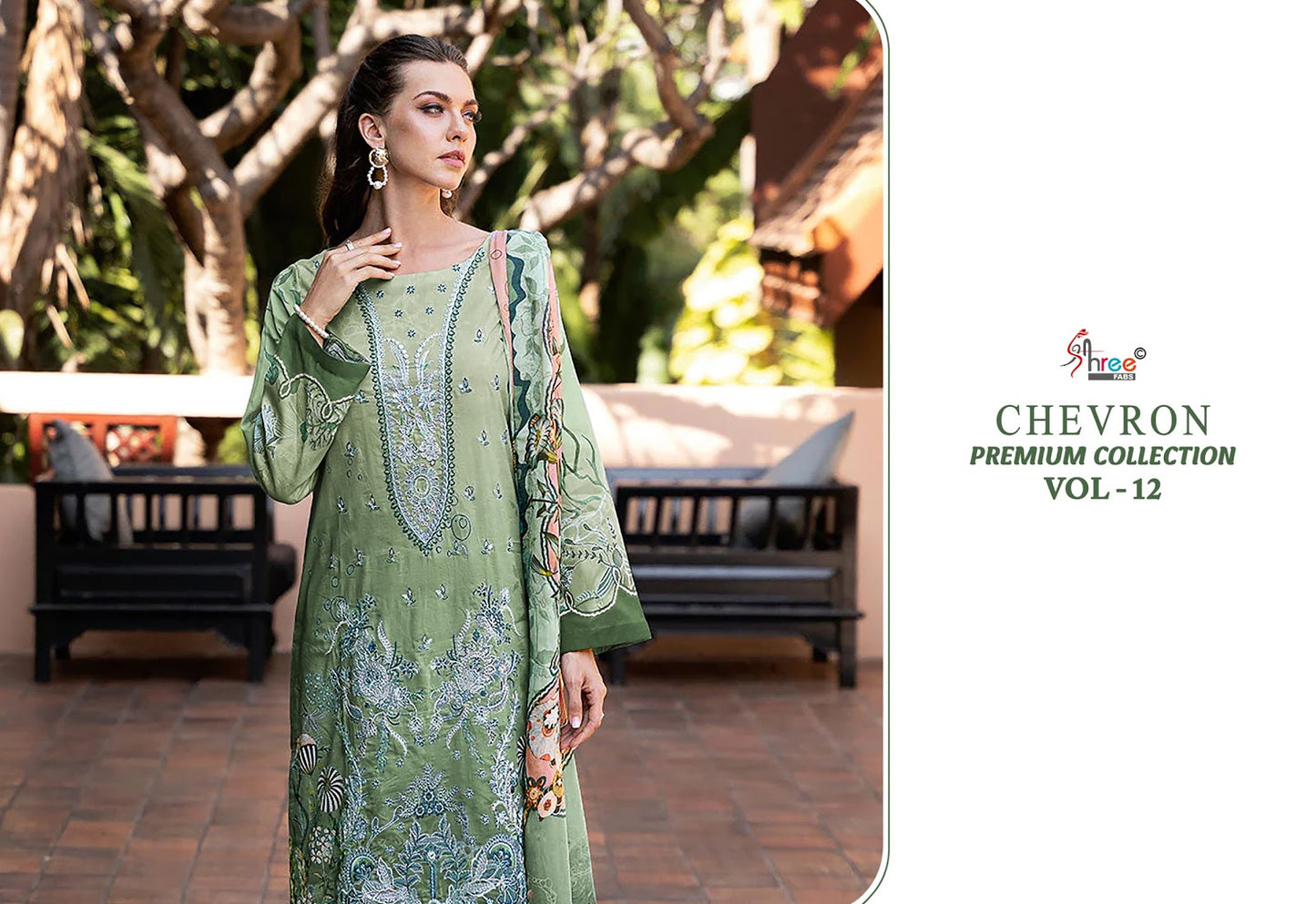 Chevron Premium Collection Vol 12 Shree Fabs Pure Cotton Karachi Salwar Suits Exporter Ahmedabad