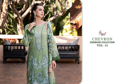 Chevron Premium Collection Vol 12 Shree Fabs Pure Cotton Karachi Salwar Suits Exporter Ahmedabad