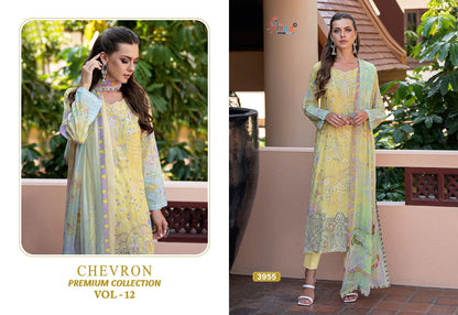 Chevron Premium Collection Vol 12 Shree Fabs Pure Cotton Karachi Salwar Suits Exporter Ahmedabad