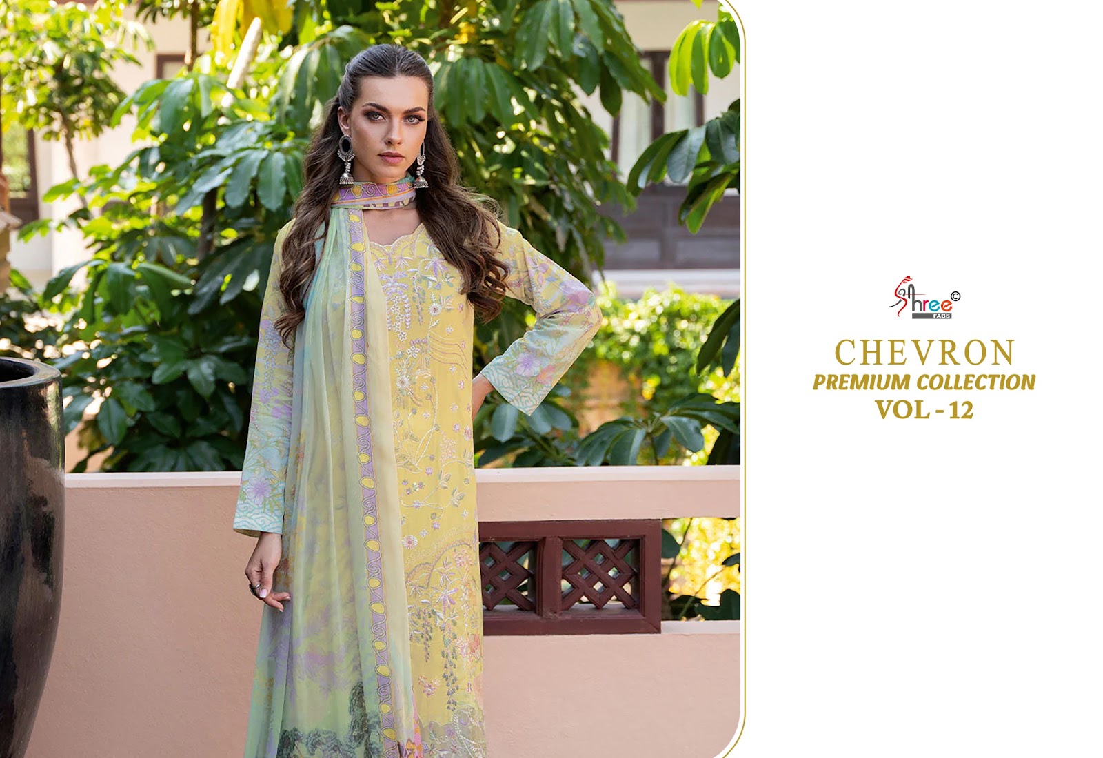 Chevron Premium Collection Vol 12 Shree Fabs Pure Cotton Karachi Salwar Suits Exporter Ahmedabad