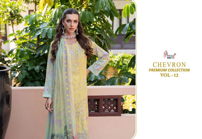 Chevron Premium Collection Vol 12 Shree Fabs Pure Cotton Karachi Salwar Suits Exporter Ahmedabad