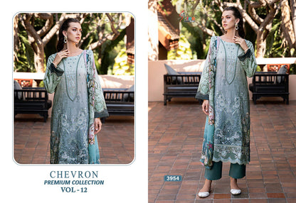 Chevron Premium Collection Vol 12 Shree Fabs Pure Cotton Karachi Salwar Suits Exporter Ahmedabad